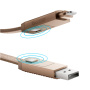 EnergEA кабель USB A (Type-C)/Type-C (Lightning) Bazic AluCable 4 в 1 1м (золотой) CBL-GC4N1-GLD100