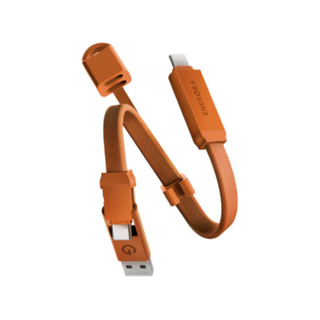 EnergEA кабель USB A (Type-C)/Type-C Sheath Key 2 в 1 0.15м (оранжевый) CBL-SHTHKEY-ORG015