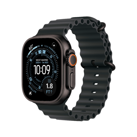 Apple Watch Ultra 3 49mm, черный, Ocean Band черный ремешок Apple Watch Ultra 3 49mm, черный, Ocean Band черный ремешок