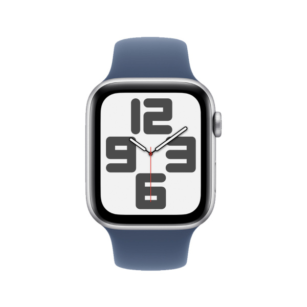 Apple Watch SE 2 40mm, серебристый, спортивный синий ремешок S/M Apple Watch SE 2 40mm, серебристый, спортивный синий ремешок S/M