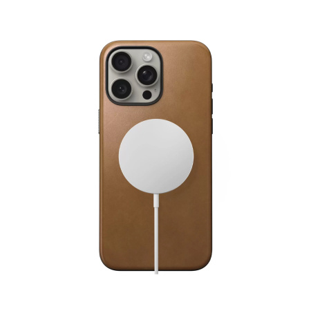 Nomad чехол для iPhone 15 Pro Max Modern Leather Case MagSafe (коричневый) NM01619185