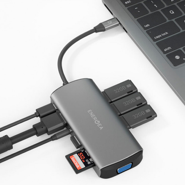 EnergEA хаб AluHub Max 11-port Type-C Hub Adapter (серый) HUB-MAX-GUN
