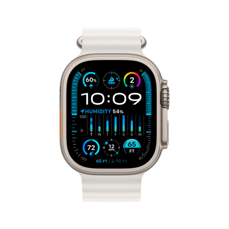 Apple Watch Ultra 2 49mm, серебристый, Ocean Band белый ремешок