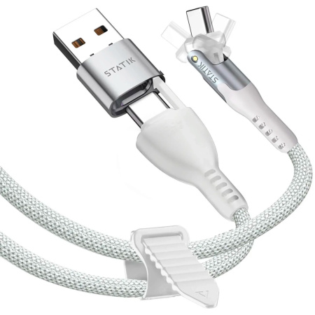 Statik кабель Type-C/Type-C PowerPivot Pro 100W 1м (белый) PUP-0455-3FT-CC-WHT