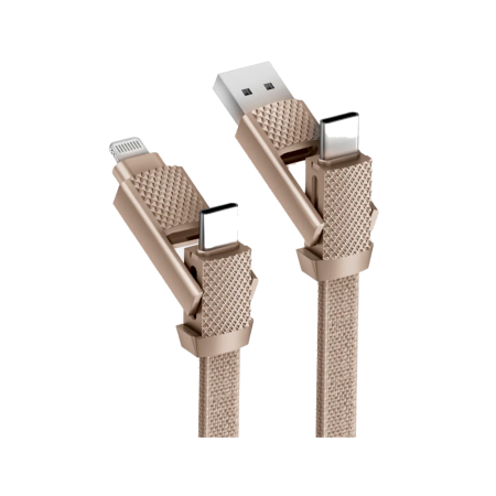 EnergEA кабель USB A (Type-C)/Type-C (Lightning) Bazic AluCable 4 в 1 1м (золотой) CBL-GC4N1-GLD100
