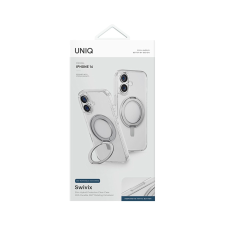 Uniq чехол для iPhone 16 Swivix with 360-Rotating MagSafe (прозрачный) IP6.1(2024)-SWVCLR Uniq чехол для iPhone 16 Swivix with 360-Rotating MagSafe (прозрачный) IP6.1(2024)-SWVCLR