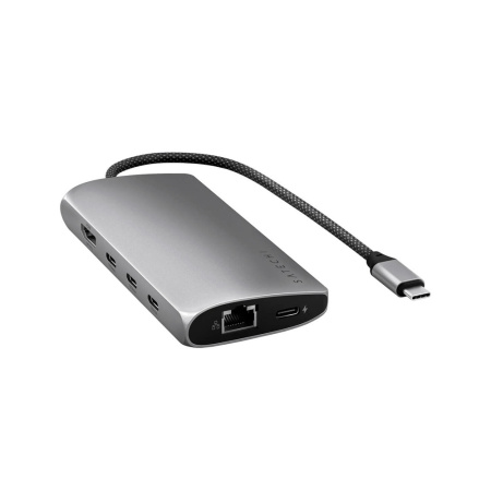 Satechi хаб USB-C Multiport Adapter 8K with Ethernet V3 (серый) ST-P8KEM