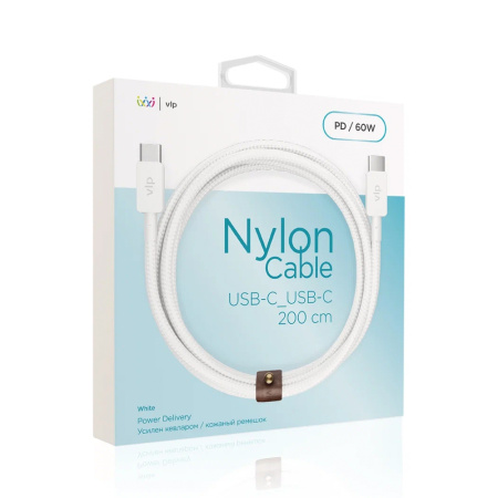 VLP кабель Type-C/Type-C Nylon Cable 2м (белый) 1031016 VLP кабель Type-C/Type-C Nylon Cable 2м (белый) 1031016