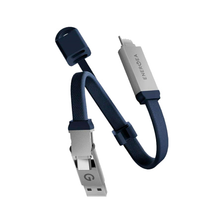 EnergEA кабель USB A (Type-C)/Type-C Sheath Key 2 в 1 0.15м (синий) CBL-SHTHKEY-BLU015