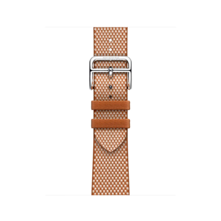 Apple Watch 11 46 Hermes, титан, серо-коричневый ремешок Toile H Single Tour Gold/Ecru