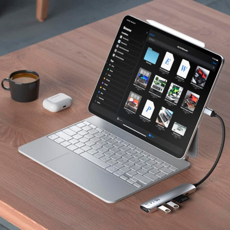 Satechi хаб 6-port Slim 4 Multiport Adapter (серебристый) ST-P6SS