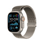 Apple Watch Ultra 2 49mm, натуральный, Titanium Milanese Loop L натуральный ремешок