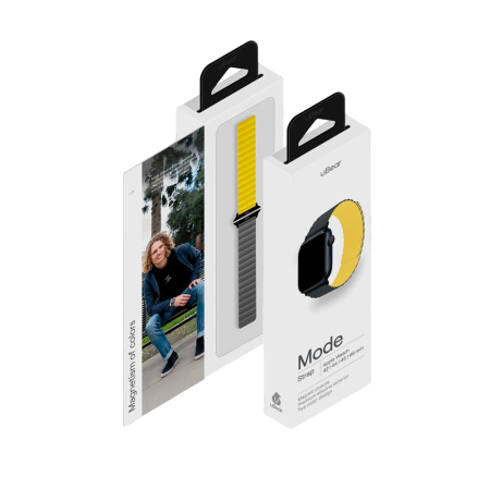 uBear ремешок Mode (S/M) 41 мм (черный/желтый) WB09YG01SM-AW