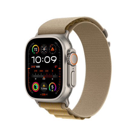 Apple Watch Ultra 2 49mm, натуральный, Alpine Loop L коричневый ремешок Apple Watch Ultra 2 49mm, натуральный, Alpine Loop L коричневый ремешок