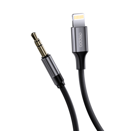 Deppa кабель Aux/Lightning 1.2м (черный) 72402 Deppa кабель Aux/Lightning 1.2м (черный) 72402