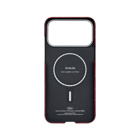 Pitaka чехол для iPhone 17 Pro Max Ultra-Slim Case PitaTap Monogram MagSafe (красный)