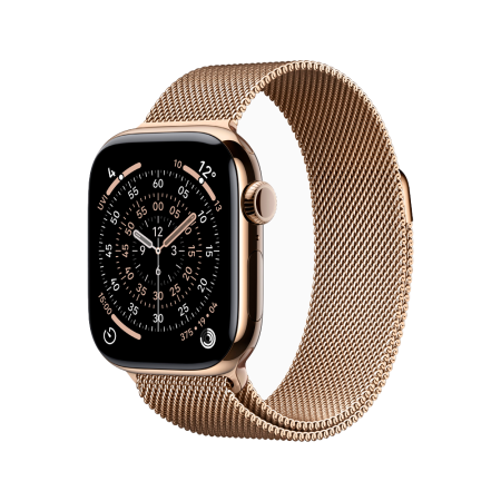 Apple Watch 11 46mm, титан, золотой, миланская золотая петля Apple Watch 11 46mm, титан, золотой, миланская золотая петля