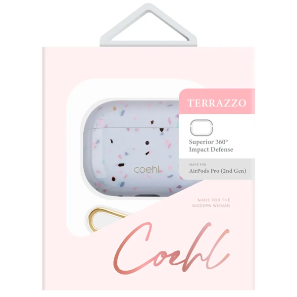 Uniq чехол для AirPods Pro 2 силиконовый Coehl Terrazzo (белый) AIRPODSPRO2-TEZSSTN