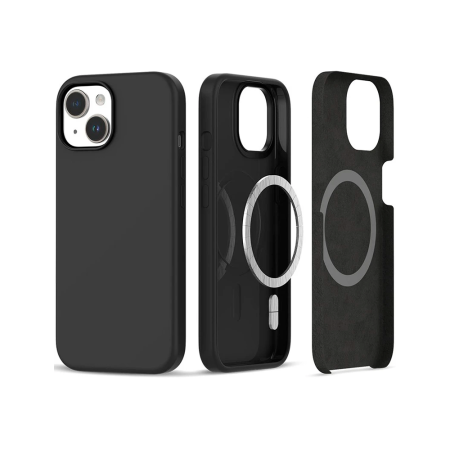 Tech-protect чехол для iPhone 15 Silicone MagSafe (черный) 9319456604221