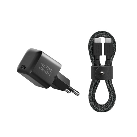 Native Union СЗУ PD Fast GaN 30W Type-C + кабель Type-C/Type-C (черный) FAST30-CC-BKCOS-EU