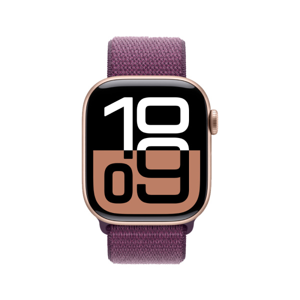 Apple Watch 10 42mm, алюминий, розовый, нейлоновый фиолетовый ремешок Apple Watch 10 42mm, алюминий, розовый, нейлоновый фиолетовый ремешок
