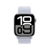 Apple Watch 10 42mm, алюминий, серебристый, нейлоновый голубой ремешок M/L