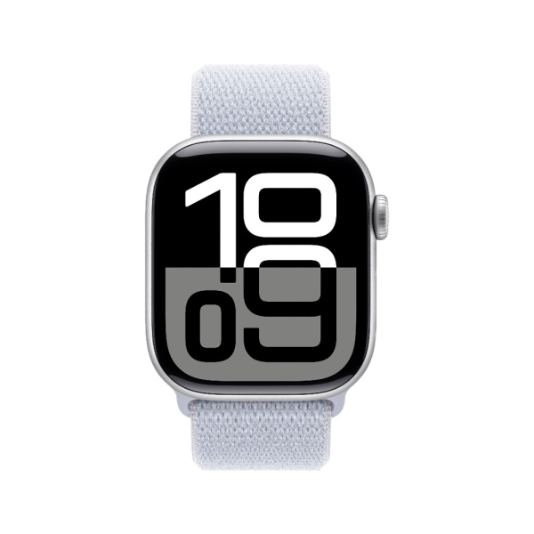 Apple Watch 10 42mm, алюминий, серебристый, нейлоновый голубой ремешок S/M Apple Watch 10 42mm, алюминий, серебристый, нейлоновый голубой ремешок S/M