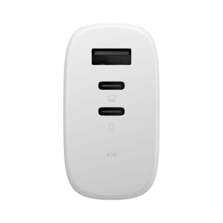 Native Union СЗУ PD Fast GaN Charger 67W 2х Type-C + USB A (белый) FAST-PD67-WHT-2CA