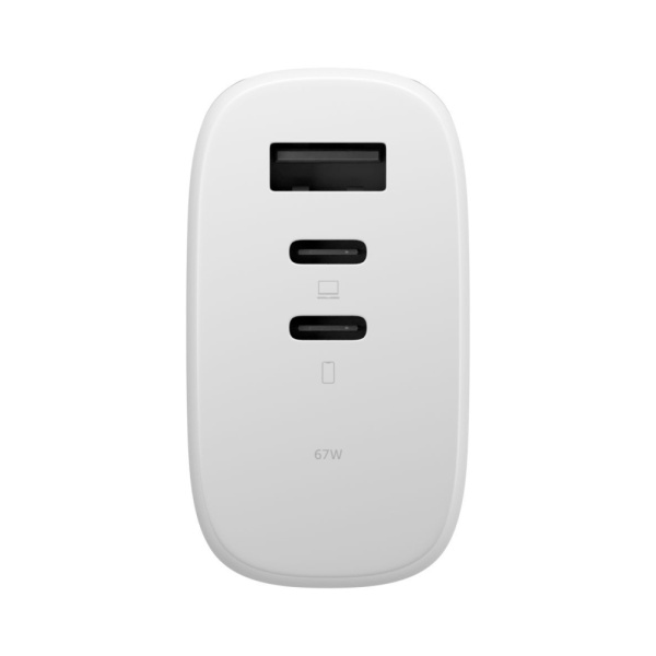 Native Union СЗУ PD Fast GaN Charger 67W 2х Type-C + USB A (белый) FAST-PD67-WHT-2CA