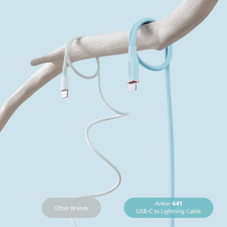 Anker кабель Type-C/Lightning PowerLine III Flow 30W 0.9м (голубой) A8662631