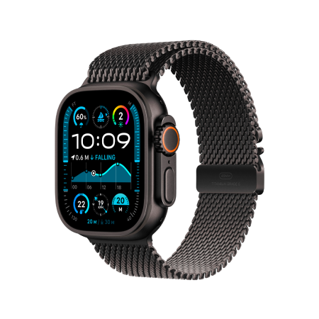 Apple ремешок Titanium Milanese Loop 46/49 мм (L) (черный) MXKG3ZM/A