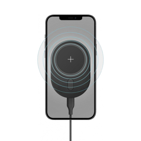 EnergEA автодержатель MagSafe MagDisc Drive 15W + АЗУ (черный) MAGD-DRV-GUN