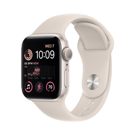 Apple Watch SE 2 40mm, сияющая звезда, спортивный бежевый ремешок
