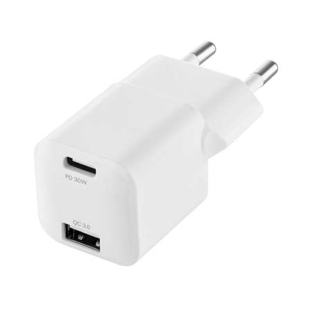 uBear СЗУ Wall charger Pulse Dual 30W Type-C + USB A (белый) WC13WHPD30QC18-AC