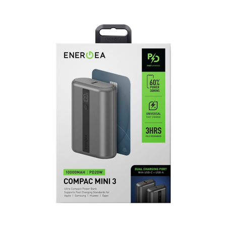 EnergEA внешний аккумулятор Compac MINI3 10000mAh (серый) CP-MINI3-GUN EnergEA внешний аккумулятор Compac MINI3 10000mAh (серый) CP-MINI3-GUN
