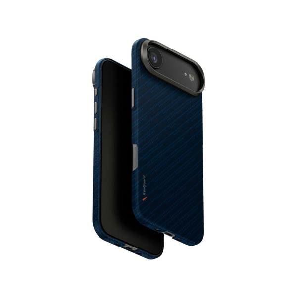 Uniq чехол для iPhone Air Keva Edge Kevlar MagSafe (синий) IP6.6(2025)-KEVAEDMTBLU
