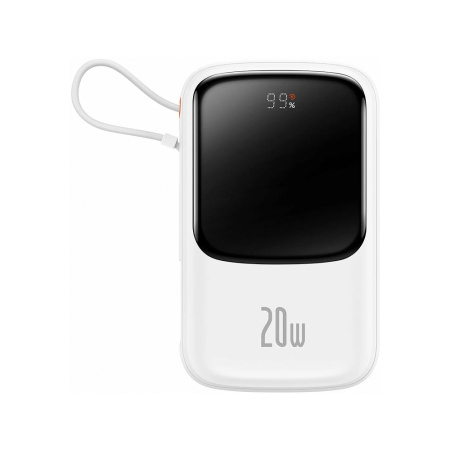 Baseus внешний аккумулятор с кабелем Lightning Qpow Pro 20W 10000mAh (белый) PPQD020002