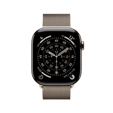 Apple Watch 11 46mm, титан, натуральный, миланская натуральная петля Apple Watch 11 46mm, титан, натуральный, миланская натуральная петля