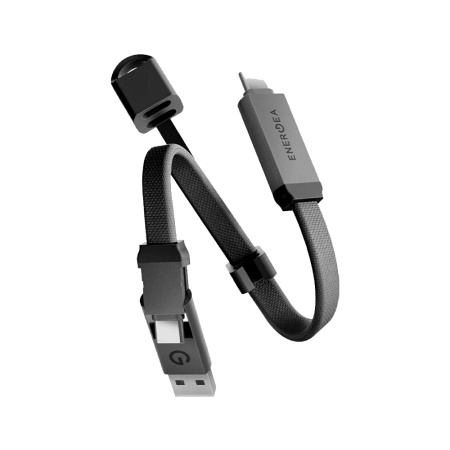 EnergEA кабель USB A (Type-C)/Type-C Sheath Key 2 в 1 0.15м (черный) CBL-SHTHKEY-GUN015