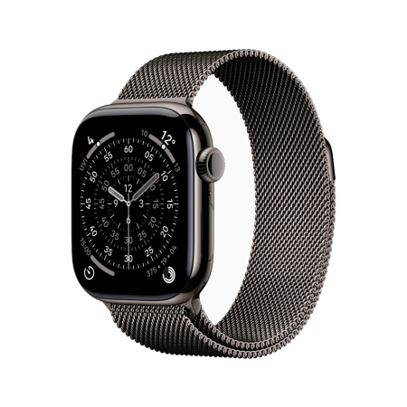 Apple Watch 11 46mm, титан, черный, миланская черная петля Apple Watch 11 46mm, титан, черный, миланская черная петля