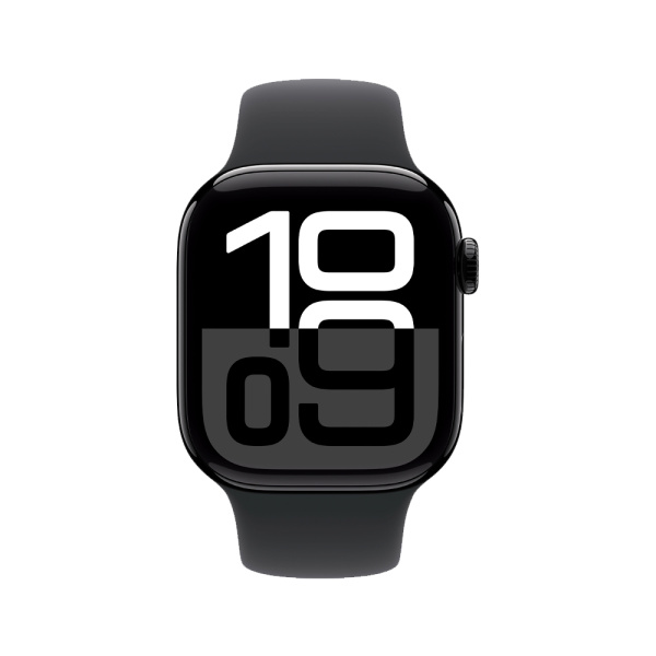 Apple Watch 10 42mm, алюминий, черный, спортивный черный ремешок Apple Watch 10 42mm, алюминий, черный, спортивный черный ремешок