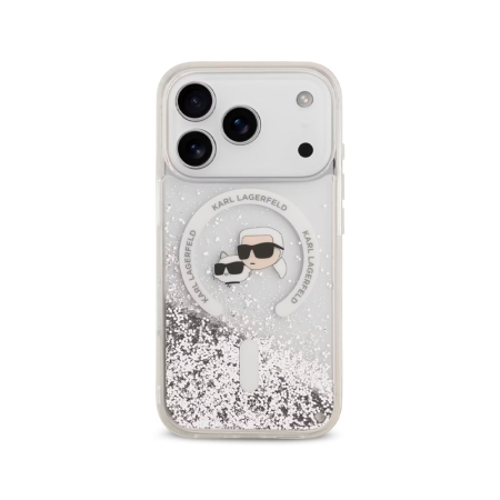Lagerfeld чехол для iPhone 17 Pro Max Gillter Karl & Choupette Heads MagSafe (прозрачный) KLHMP17XLG Lagerfeld чехол для iPhone 17 Pro Max Gillter Karl & Choupette Heads MagSafe (прозрачный) KLHMP17XLG
