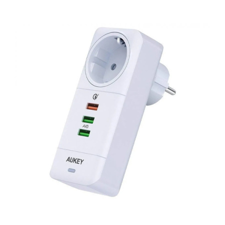 Aukey сетевой фильтр Wall Charger розетка + 3X USB A (белый) PA-W01