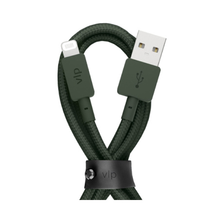 VLP кабель Nylon Cable USB A/Lightning 1.2м (темно-зеленый) 1031005