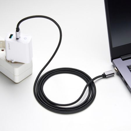 Deppa кабель Type-C/Type-C PD 100W нейлон 1.5м (серый) 72335