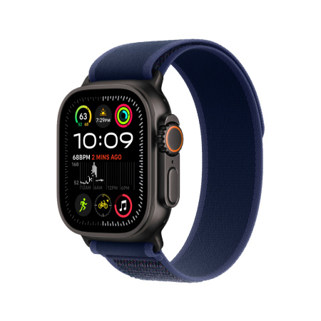 Apple Watch Ultra 2 49mm, черный, Trail Loop M/L синий ремешок