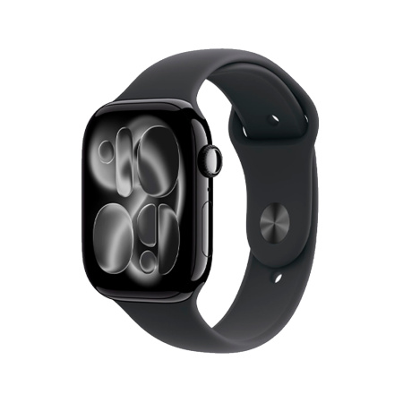 Apple Watch 11 46mm, алюминий, черный, спортивный черный ремешок M/L Apple Watch 11 46mm, алюминий, черный, спортивный черный ремешок M/L