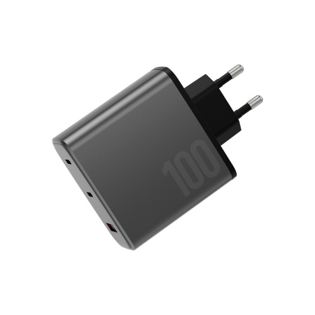 EnergEA СЗУ AmpCharge GaN 100W 2x Type-C + USB A (серый) CHR-AC24-GAN100EU