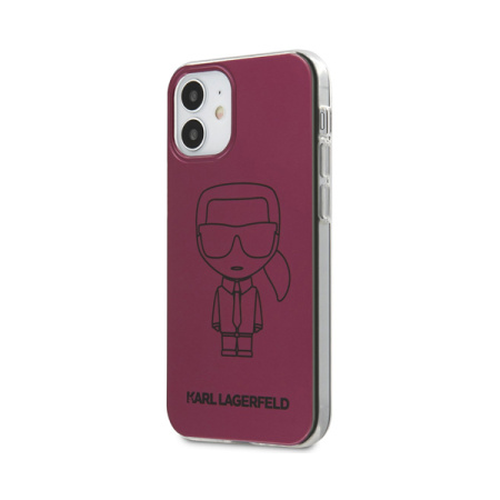 Lagerfeld чехол для iPhone 12 Mini PC/TPU Ikonik outlines Metallic eff (розовый) KLHCP12SPCUMIKPI