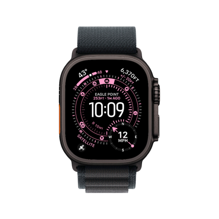 Apple Watch Ultra 3 49mm, черный, Alpine Loop M черный ремешок